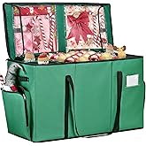 Irrantan 2-in-1 Christmas Ornament Storage Box & Xmas Figurine Container, Premium Christmas Ornament Storage Container - Holds Up to 64pcs-3” Ornaments, Adjustable Dividers, 4 Individual Trays -Green