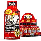 Vitamin Energy Burner+ Extra Strength Energy Shot Pomegranate Açaí 8 Pack, 260mg Natural Caffeine, 25mg Ketones, Green Tea, EGCG, Metabolism, Endurance, Zero Sugar, Gluten-Free, Vegan, 1.93 fl oz