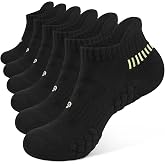 CLOSEMATE Mens Running Socks Cushioned Ankle Socks Low Cut Athletic 6 Pairs | Running socks with terry cushioning, breathable, arch support &amp; heel tab for golf,gym &amp; daily wear