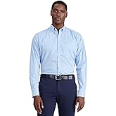 IZOD mens Performance Comfort Long Sleeve Gingham Button Down Shirt