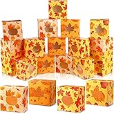 Humyoun 48 Pcs Thanksgiving Cookie Boxes with Window, Fall Maple Leaf Pumpkin Bakery Treat Box Paper Gift Container for Fall Harvest Party Birthday Supplies Desserts Candy Cupcake
