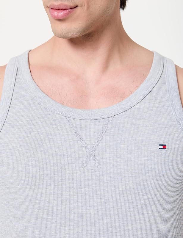Ensemble débardeur et short tissé pour homme UM0UM03800 Orange (Gris clair chiné/noir), S — photo 2 sur 4