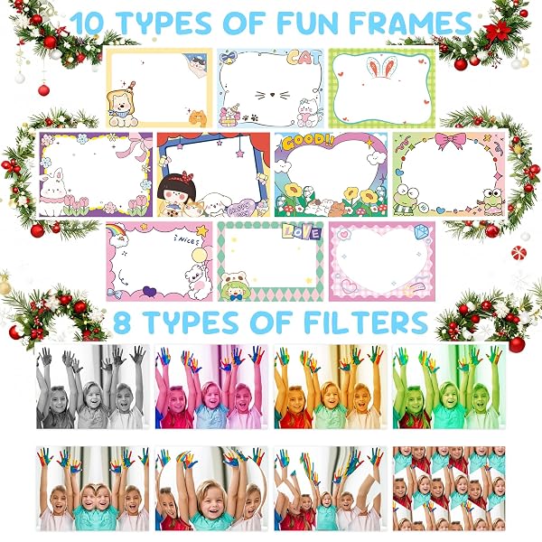 KIDS CAMERA INSTANT PRINT, INSTANT PRINT CAMERA FOR KIDS WITH 32GB SD CARD, TODDLER GIFT FOR AGES 6-12, GRAYSCALE PRINTING NO INK NEEDED THERMAL PRINTER, 48MP FHD VIDEO, 2.4″ SCREEN