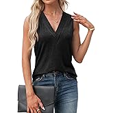 Agnes Urban Womens V Neck Tank Tops Dressy Summer Sleeveless Shirts Casual Loose Tunic Tops Blouses T Shirts