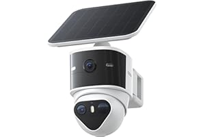 AOSU T2 Pro Security Camera Wireless Outdoor, Dual 3K Solar Outdoor WiFi Camera, 170° Wide & 360° PTZ for No Blind Spots, Hum