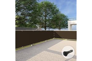 Patio 3' x 50' Balcony Privacy Screen Apartment Railing Covers Fence Panels for Outdoor, Temporary Fencing for Porch Deck Backyard Net Mesh with Zip Ties, Brown