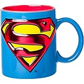 Silver Buffalo Superman Logo Icon Embossed Foil, Ceramic Mug, 20oz | 0.59 Liters