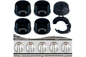 DAFUWENG 5 Pack Stove Knob Covers for Child Safety, Childproof Gas Stove Knob Locks, Stove Oven Knob Safety Covers with Adhesive, for Kids and Pets, Heat-Resistant, Durable Design (Upgraded - Black)