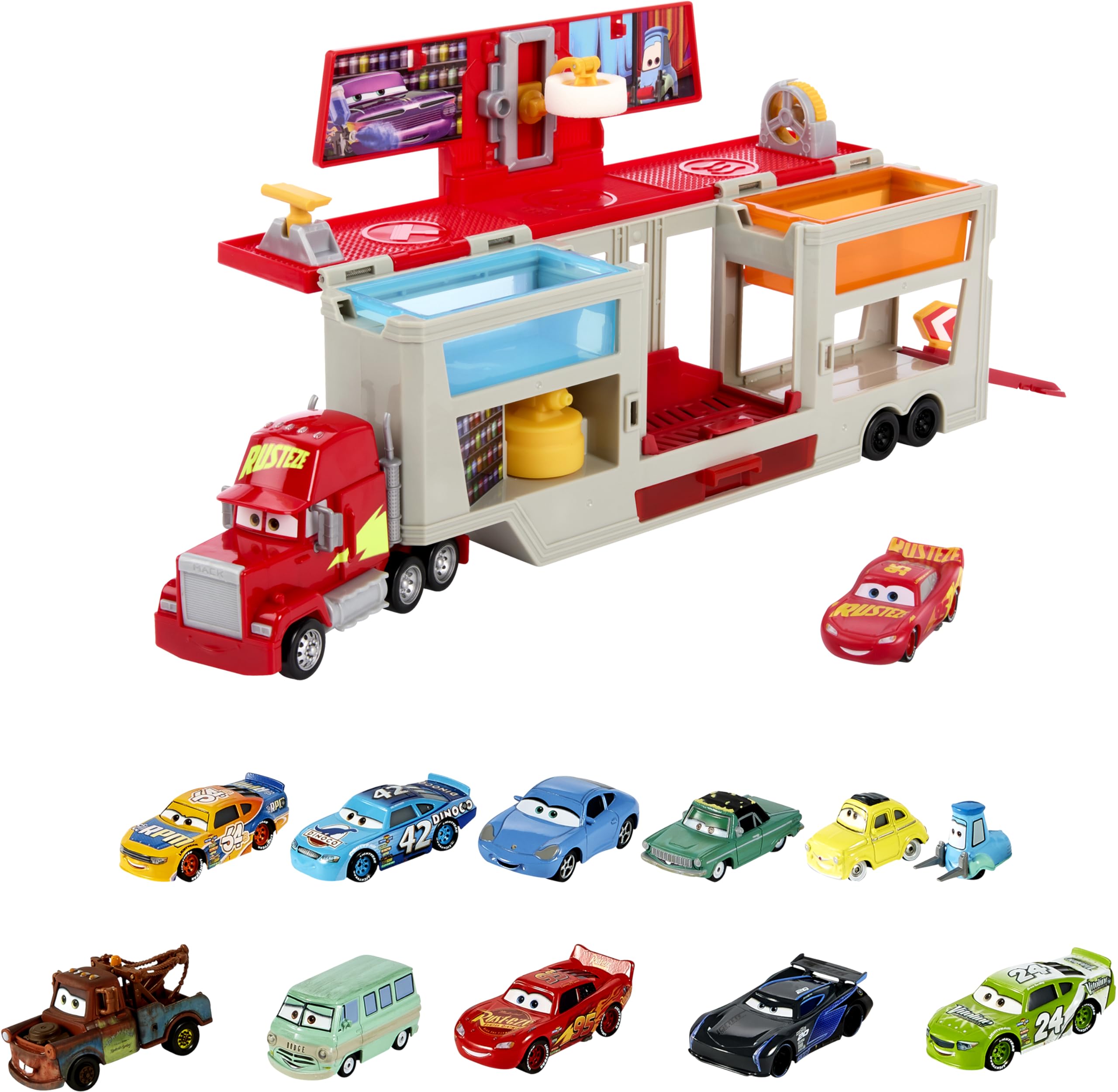 Mua Mattel Disney Pixar Cars Color Changers Paint Shop Mack with ...