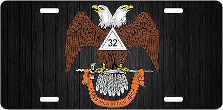 Amazon 357 Designs スコティッシュライト 32階度 メイソンナンバープレート フリーメイソン 自動車タグ ナンバーカバー ホルダー 車 バイク