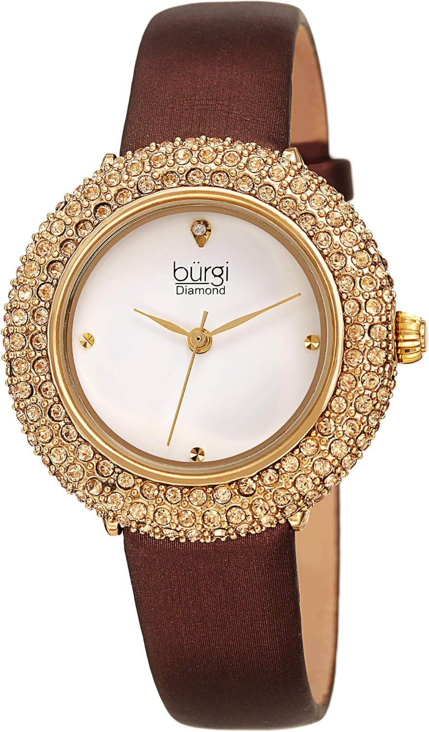 Burgi Swarovski Colored Crystal Watch - A Genuine Diamond Marker on a Slim Leather Strap Elegant Women's Wristwatch - Mothers Day Gift - BUR227