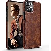 LOHASIC for iPhone 13 Case, Slim Leather Luxury Business PU Non-Slip Grip Rugged Bumper Shockproof Anti-Scratch Full Body Protective Cover Phone Cases for iPhone 13 6.1" (2021) - Vintage Brown