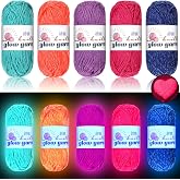 WILLBOND 5 Rolls Glow in The Dark Yarn for Crocheting, Elegant | Luminous Neon Yarn, Knitting &amp; Crochet Thread, Glow Sewing Supplies for Halloween DIY Crafts Sewing Party, 54.7 yd Per Roll