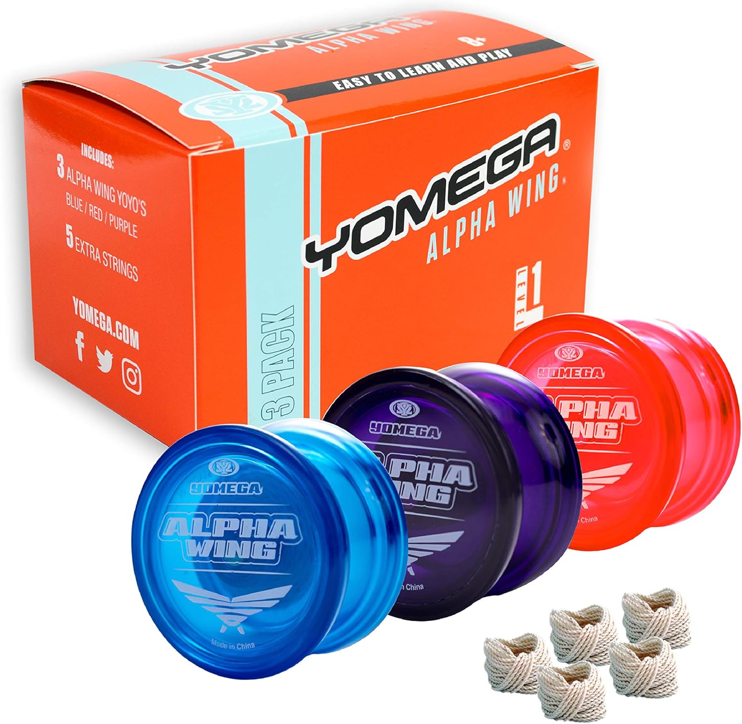 Yomega 3X Alpha Wing Yoyo, Fixed axle yoyo Designed for Beginner. String Trick Play