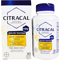 Amazon.com: Citracal Calcium +D Slow Release 1200, Coated Tablets - 80 ...
