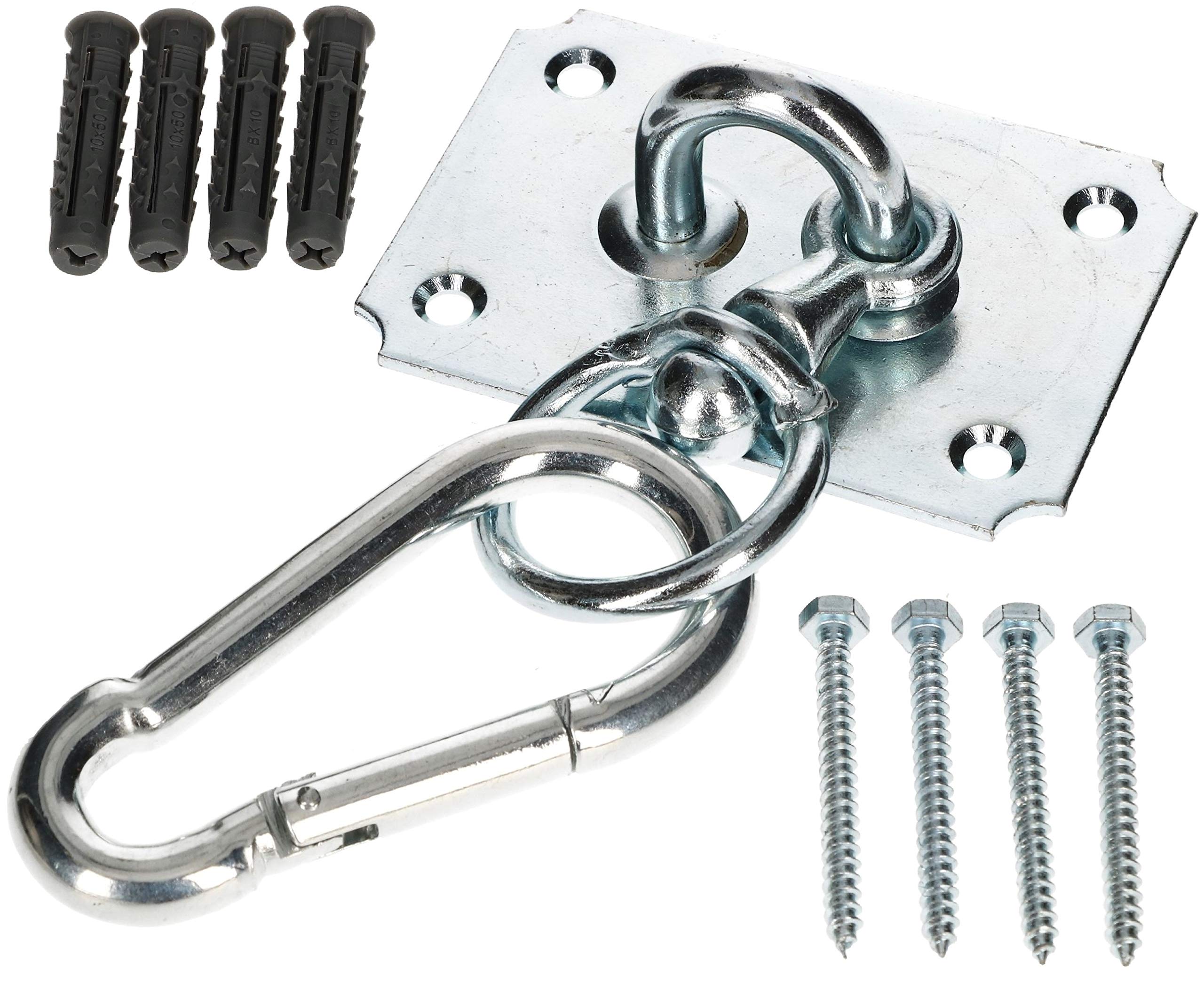 KOTARBAU® Ceiling Hook 100 mm x 70 mm 360° Rotatable Ceiling Mount Hanging Chair Suspension for Hanging Chair Hammock Hanging Chair Punch Bag Load Capacity up to 150 kg