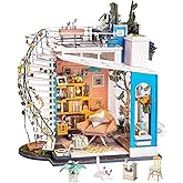 Rolife DIY Miniature House Kit Dora's Rooftop, Tiny House Kit for Adults to Build, Mini House Making Kit with Furnitures, Halloween/Christmas Decorations/Gifts for Family and Friends (Dora's Rooftop)