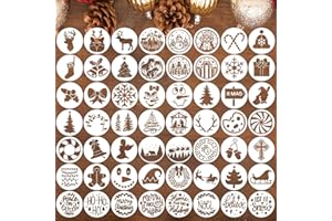 ZOSYLLEY Small Christmas Stencils for Painting on Wood 3” Christmas Stencils for Crafts Reusable Snowman Santa Believe Holiday Draw Templates for Christmas Tree Canvas Window Decor