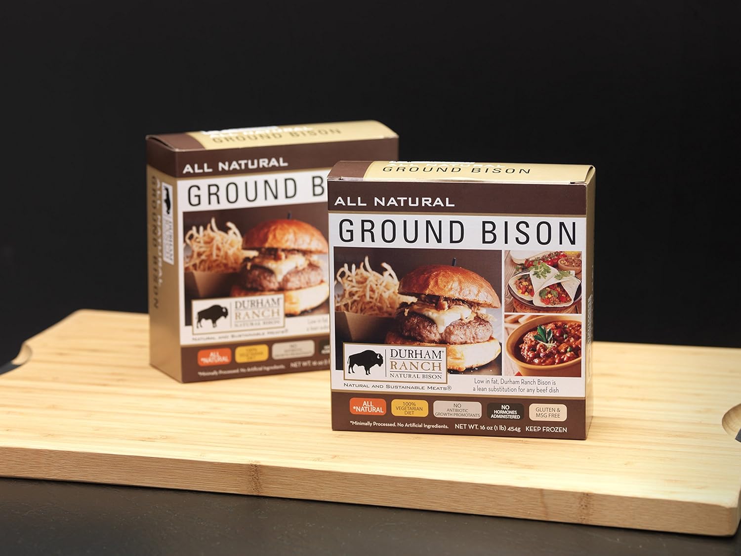 Durham Ranch All Natural Ground Bison three 16 oz packs