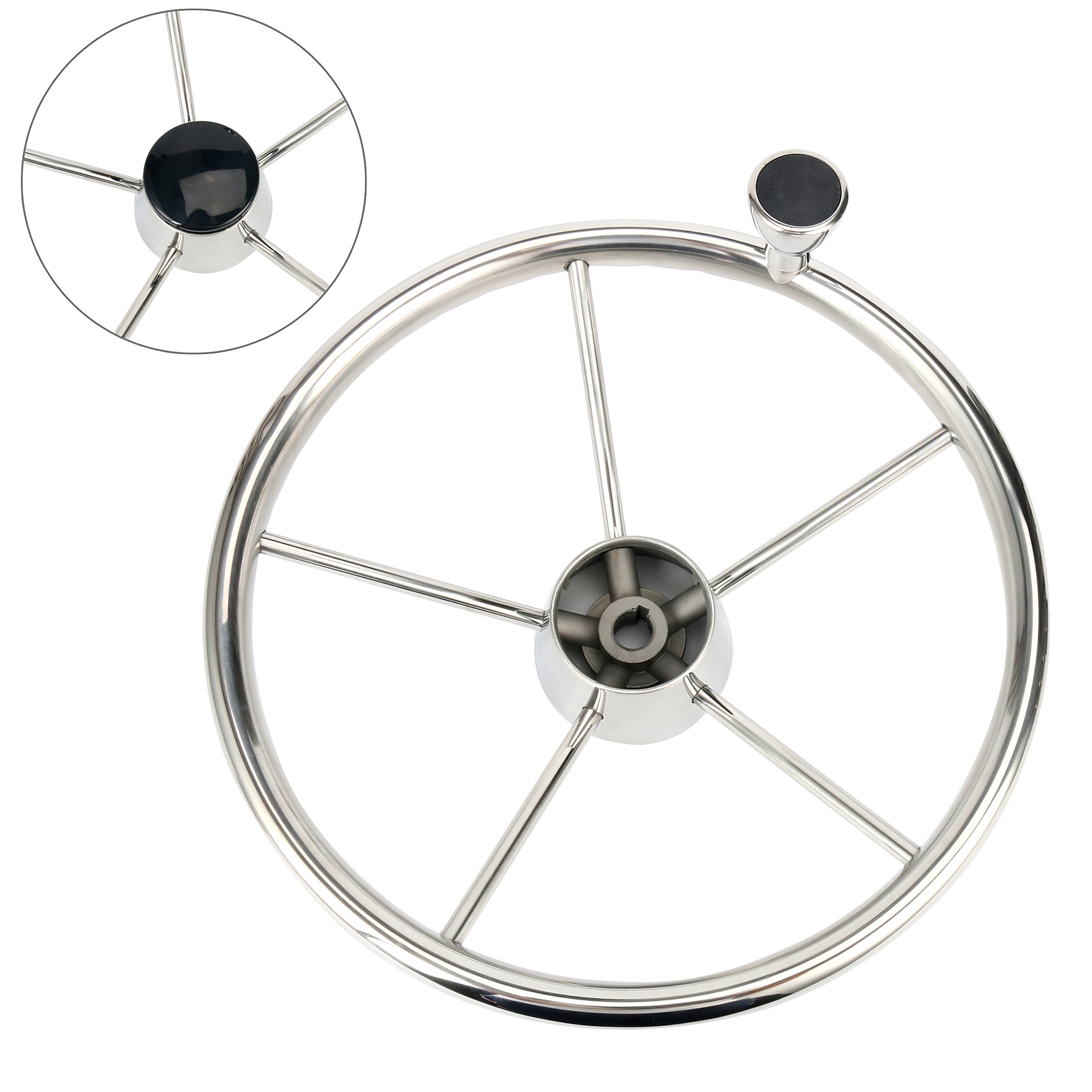 Amarine Made 5Spoke 131/2 Inch Destroyer Style Stainless Boat