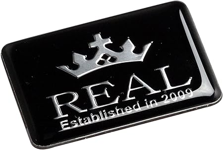 Amazon Real レアル オリジナルエンブレム縦型ブラック Real Emblem1 エンブレム 車 バイク