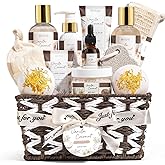 Birthday Gifts for Women, Vanilla Coconut Relaxing Spa Gift Baskets for Women Self Care Package Bath Gift Set, Home Bath and Body Kit Pamper Valentines Day Gifts for Her Womens Mom Friends Sister Wife