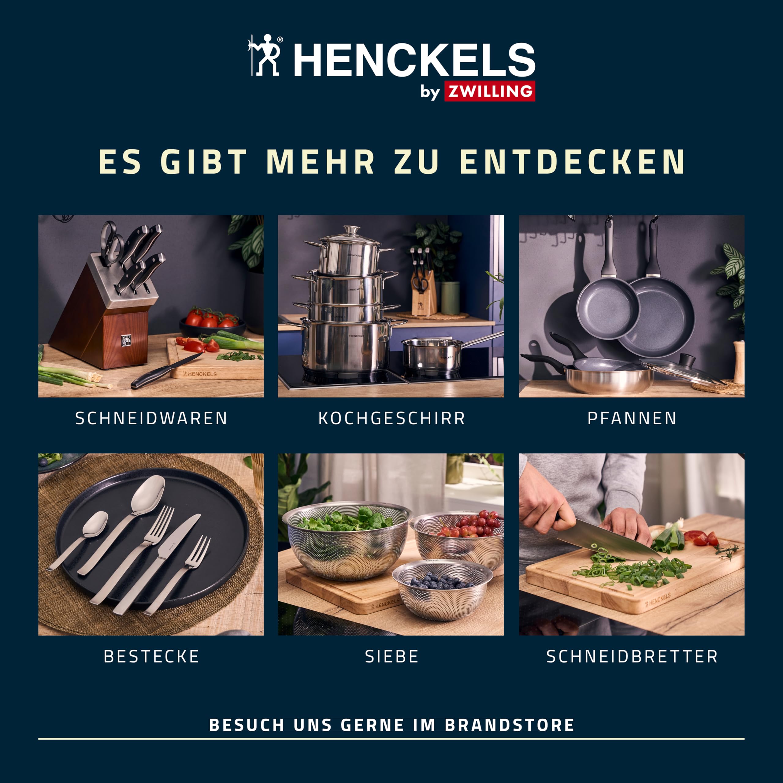 HENCKELS TRIO Küchensieb 24 cm, rostfreier Loch-Edelstahl, Silber 6