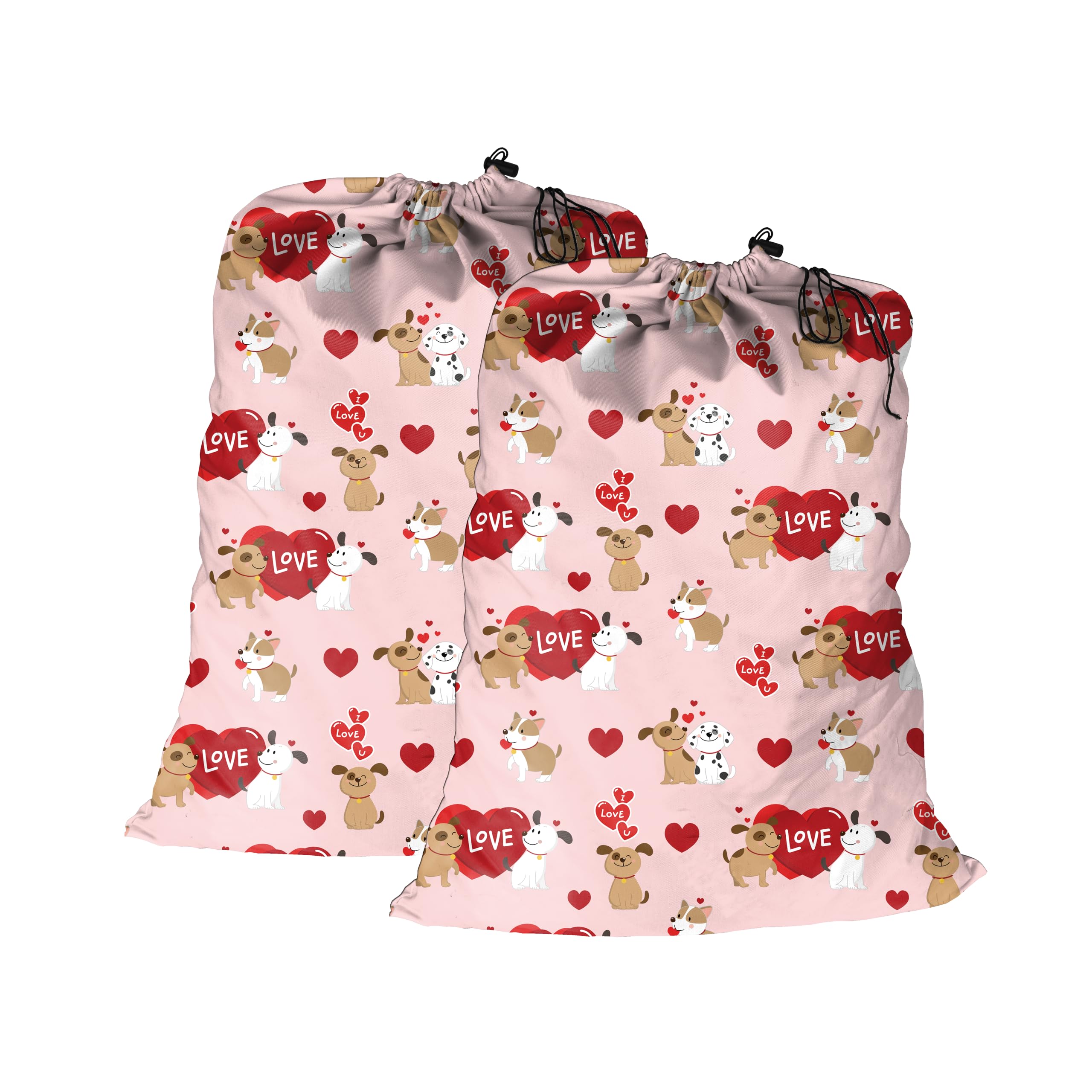 Maishijie 2 Pack Cotton Canvas Heavy Duty Laundry Bag, 17.7”x 25.6", Highly Durable,Toys Storage Bag, Dirty Clothes Bag, Draw-Cord with Cord-Lock, Machine Washable and Reusable, Pet