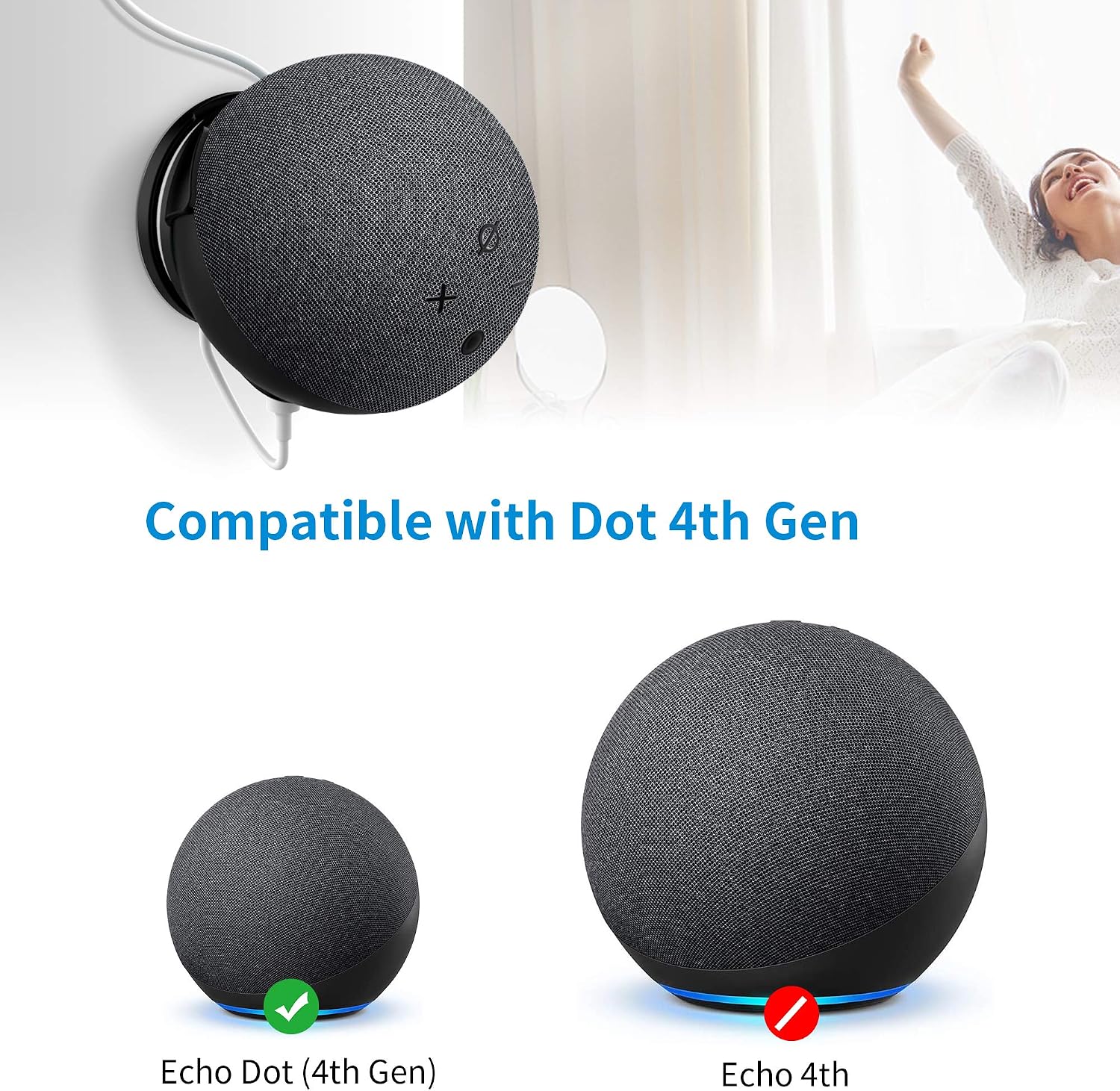 SOKUSIN Wall Mount for Dot 4th Generation, Integrated Cable Management, Space Saving Solution for Your Dot 4th Speakers - Image 4