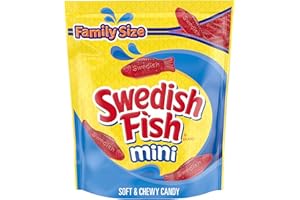 MONDELEZ INTERNATIONAL SWEDISH FISH Mini Soft & Chewy Candy, Bulk Candy, Family Size, 1.8 lb