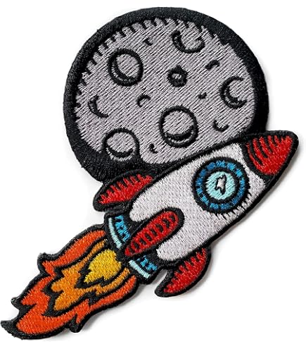 Personalisierter Rocket Patch: Individuell Gestickte Applikation Zum Aufbügeln