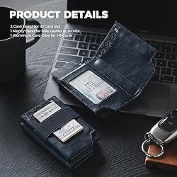 VULKIT Card Holder With Money Band, Minimalist
