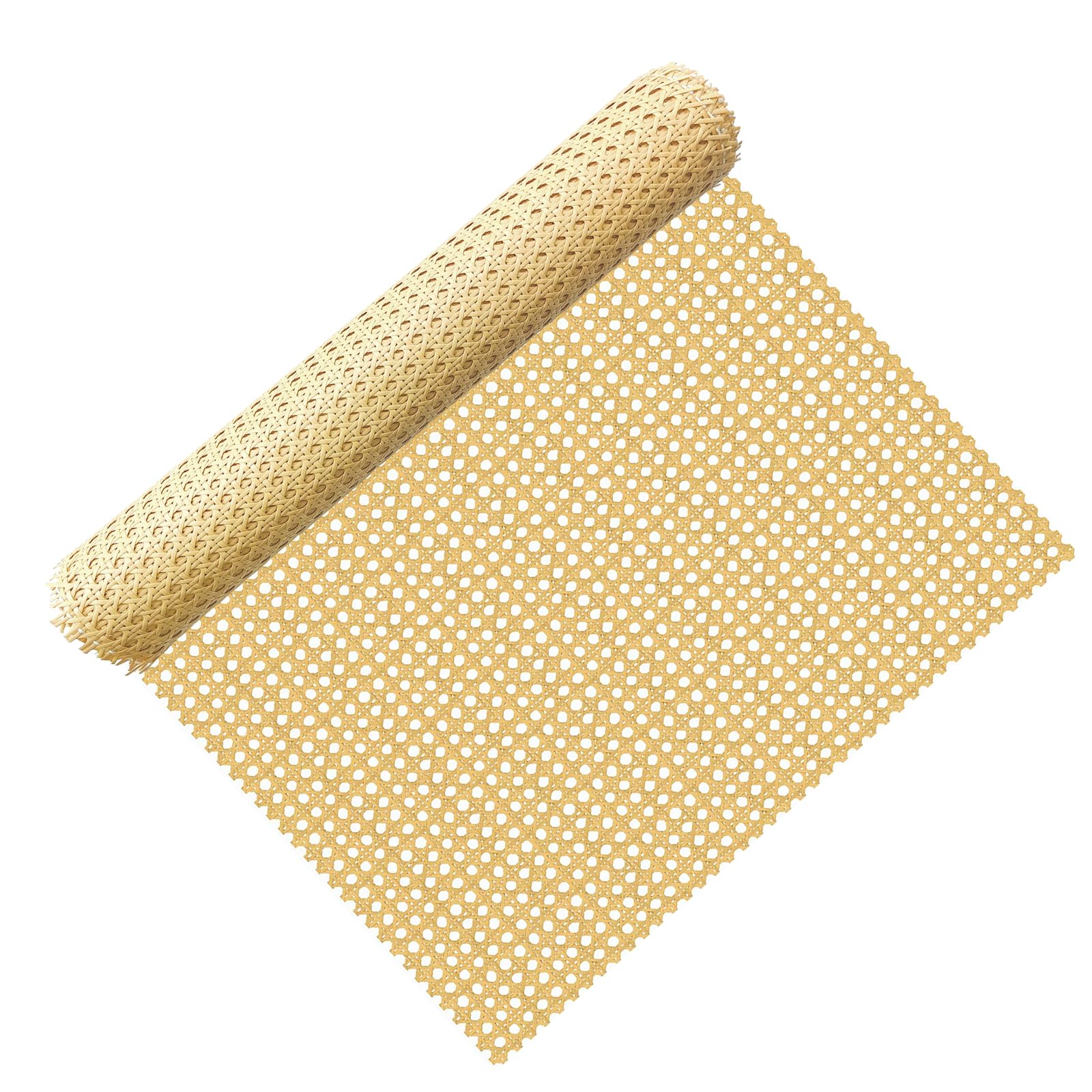 20 Inch Width x 9.9ft Length Cane Webbing Roll,PE Plastic Rattan Cane Material,Rattan Webbing Roll for DIY Projects and Furniture,Rattan Sheet for Crafts and Decor Chair, Cabinet, Ceiling, Bed