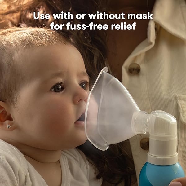 FRIDA BABY NOSEFRIDA SALINE MIST NASAL INHALER, DECONGESTANT SPRAY FOR CONGESTION & ALLERGY RELIEF FOR BABIES + KIDS, NASAL SALINE SPRAY, SOOTHES STUFFY NOSE & SORE THROAT, INCLUDES MASK