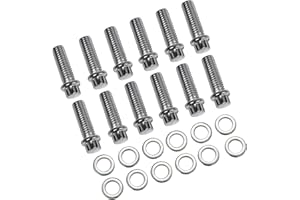 JGhyperX 38400 Intake Manifold Bolt Kit Compatible with Chevy Small Block for Chrysler V8 SBC V6 Blazer and 90A° SBC Set of 3/8" and 1-1/8"