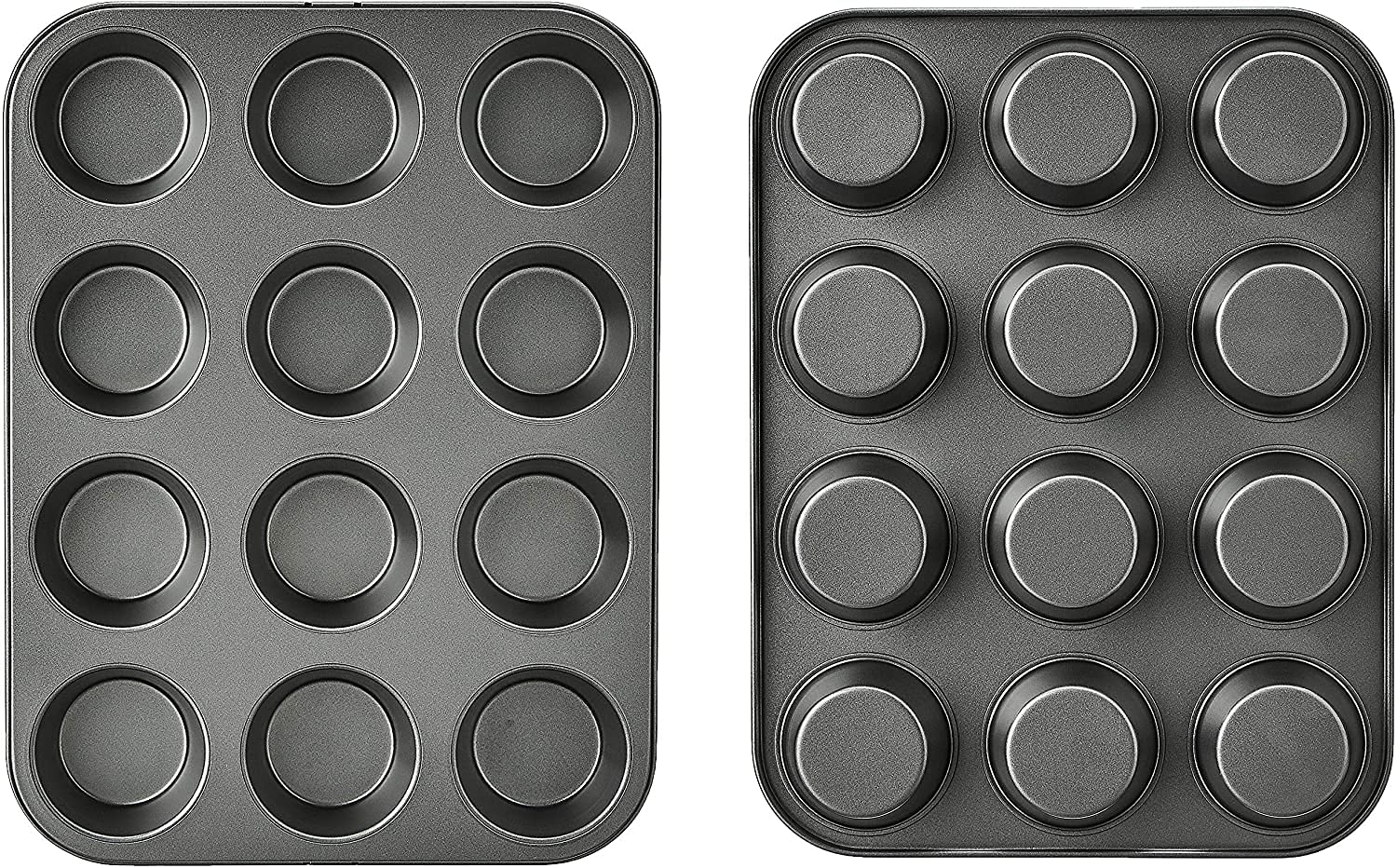 CenturiusCuroisty Non Stick Sturdy 12 Cupcake Baking Muffin Tray Yorkshire Pudding Baking Pan