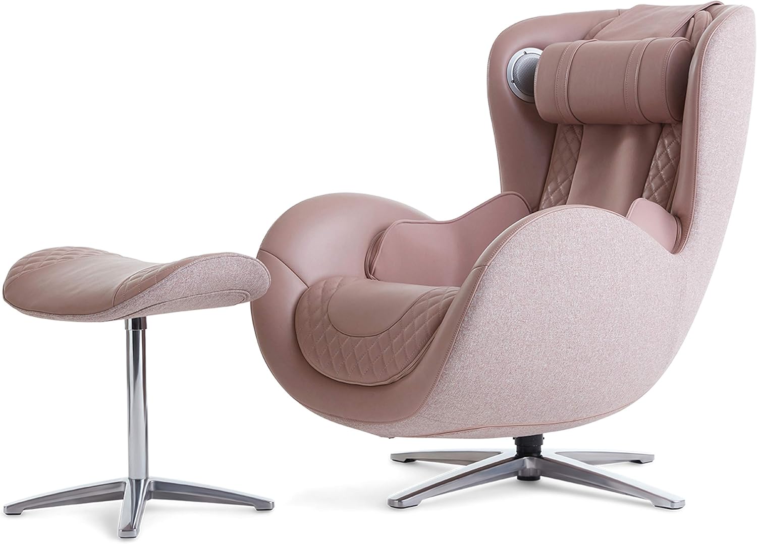 Nouhaus Classic Massage Chair with Ottoman. Pink Leather Lounge Chair, with Percussive & Shiatsu Chair Massager, Bluetooth Speaker and Recliner. Swivel Reading Chair with Spot and Full Body Massager: Kitchen & Dining