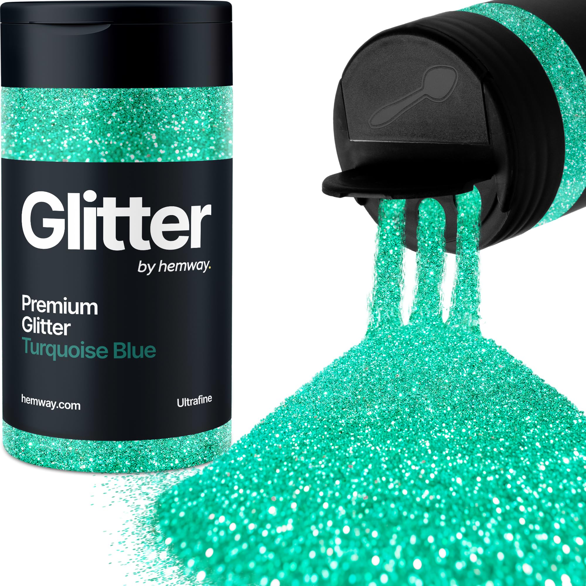 Turquoise Blue Glitter Shaker, 130g Ultrafine Glitter, Crafts 1/128" Metallic Flake Turquoise Blue Sequins, Resin & Epoxy Crafts, Decorating, Halloween, Christmas Nail, Face, Hemway