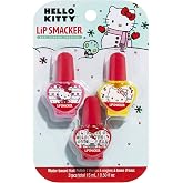Lip Smacker Nail Polish, 3 Moisturizing, Smoothing Soft Shine, Hydrating &amp; Protecting Fun Flavors, Cruelty-Free &amp; Vegan - Holiday Hello Kitty