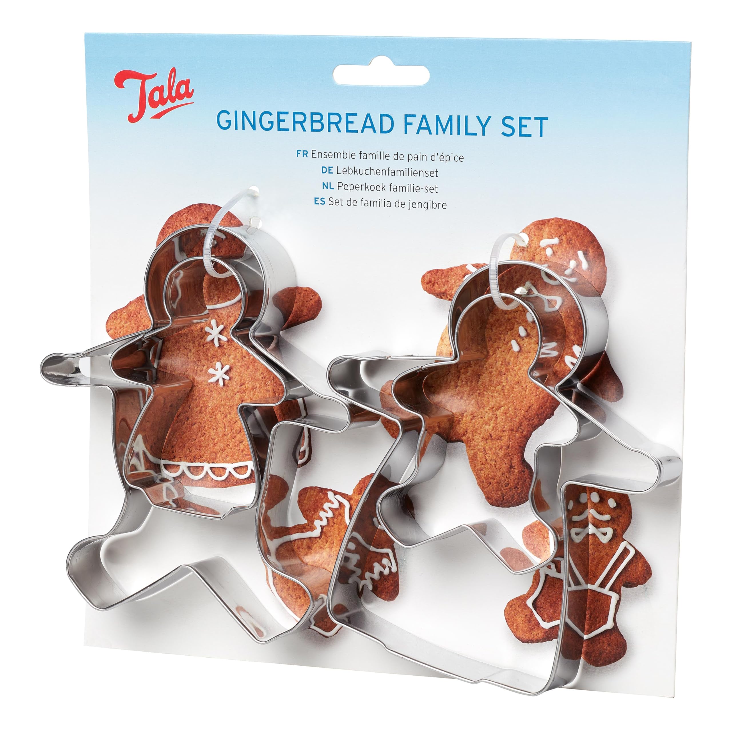 Tala Gingerbread Family Cutter Set, Pack of 4 Stainless Steel Cutters, Perfect for Making Homemade Treats and Perfect for use with Icing, Pastry, Biscuit and Cookie Dough