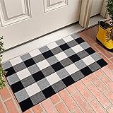 MUBIN Buffalo Plaid Rug 2X3 ft Outdoor Black and