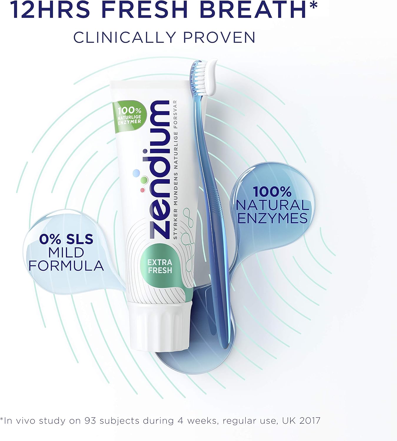 Zendium Extra Fresh Toothpaste 75ml, contains natural antibacterial enzymes and proteins - Image 4