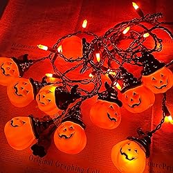 Konictom Halloween Hooded Pumpkin Curtain Lights