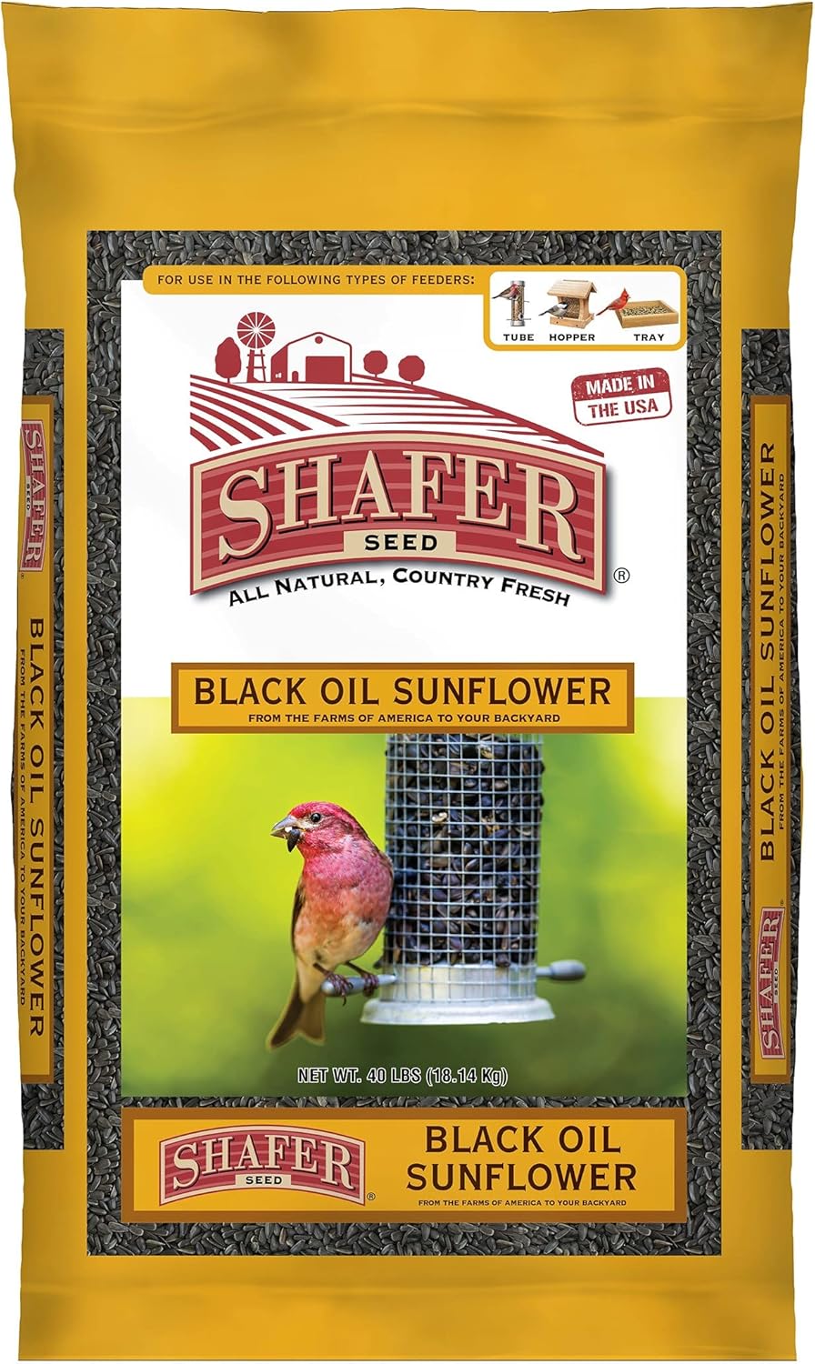 Backyard Birding & Wildlife - Shafer Seed 51041 40-Pound Bag, Black Oil Sunflower Wild Bird Food