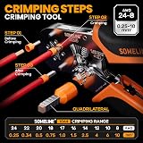 SOMELINE Ferrule Crimp Tool Kit 23 Types 0.25–10mm² Square Ferrules Pliers view 2
