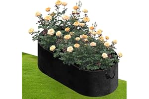 AVALUTION Raised Garden Beds Outdoor, 3x1.5x1ft Fabric Raised Beds for Gardening, Breathable Grow Bags for Vegetables Potatoes Flowers Herb, Oval Planter Growing Bags Raised Flower Bed Kit for Outdoor