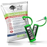 TSA Approved Tactical Gun Case Lock - Protective Rubber Sleeve & Cut-Resistant MonoShaft - Secure Single Shaft Padlock for Guns Luggage Rifles Pistols & Revolver Cases - Child Safe