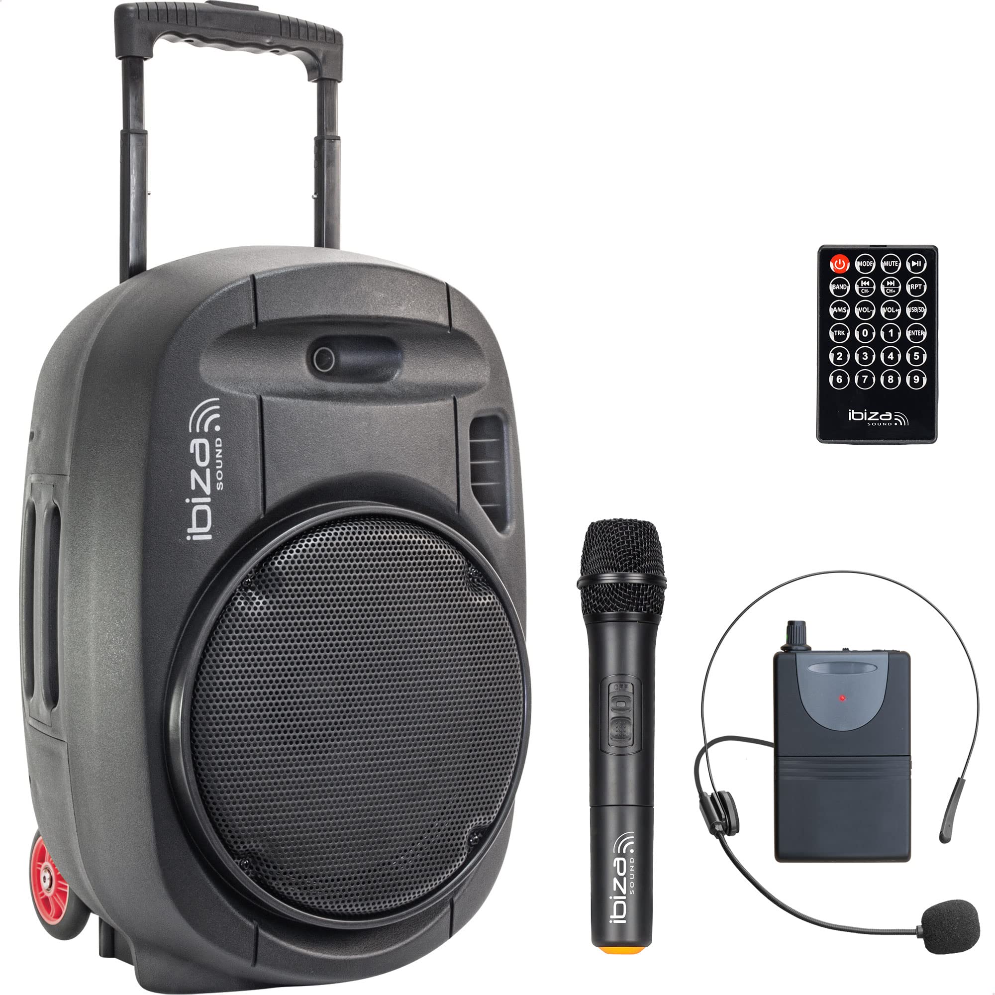 PORT12UHF-MKII - Ibiza - STAND-ALONE PORTABLE SOUND SYSTEM 12” / 700W WITH USB-MP3, REC, VOX, BLUETOOTH & 2 UHF MICROPHONES