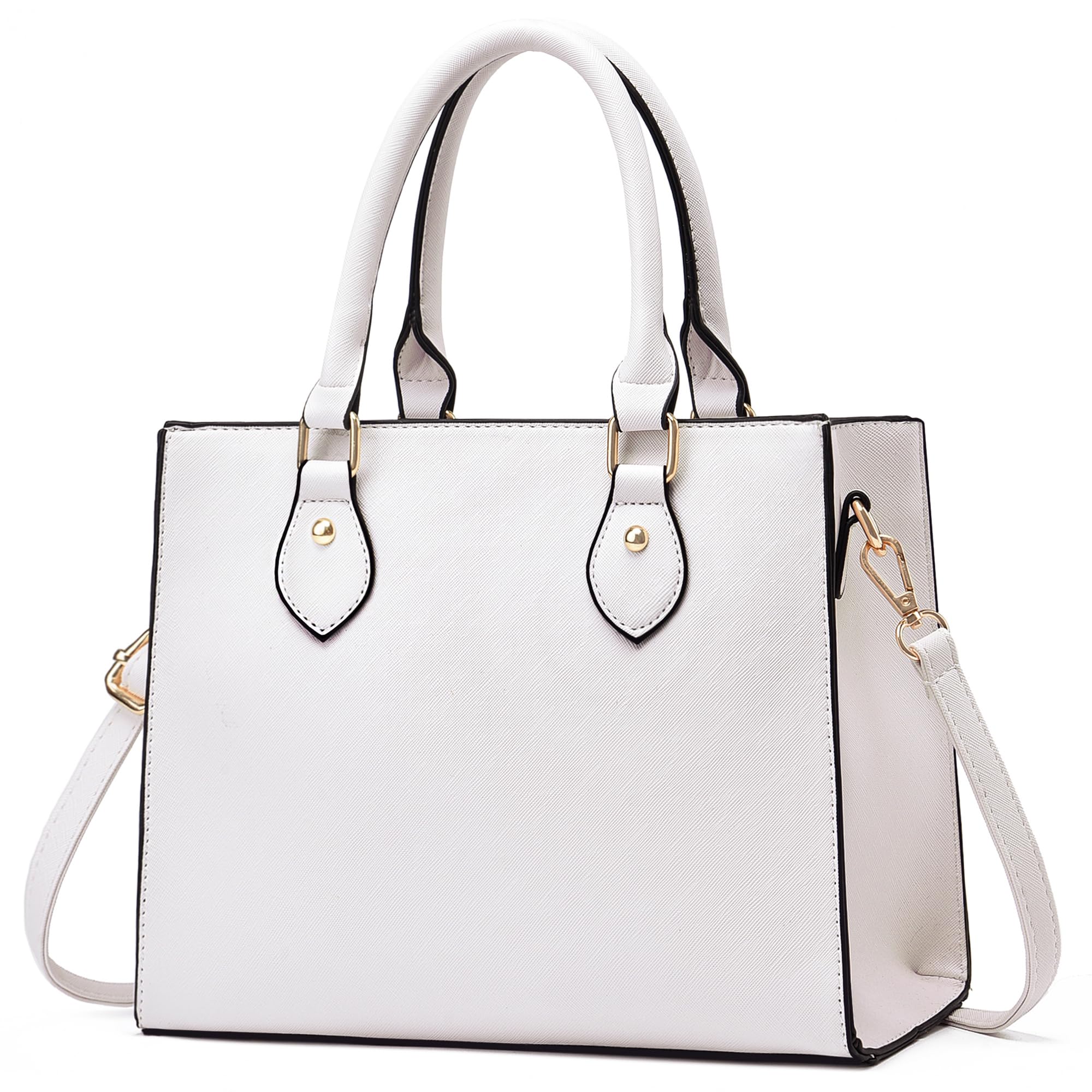 Photo 1 of CHICAROUSAL Crossbody Purses and Handbags for Women PU Leather Tote Top Handle Satchel Shoulder Bags (White)