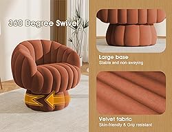 Mid Century Modern 360 Degree Barrel Swivel Accent